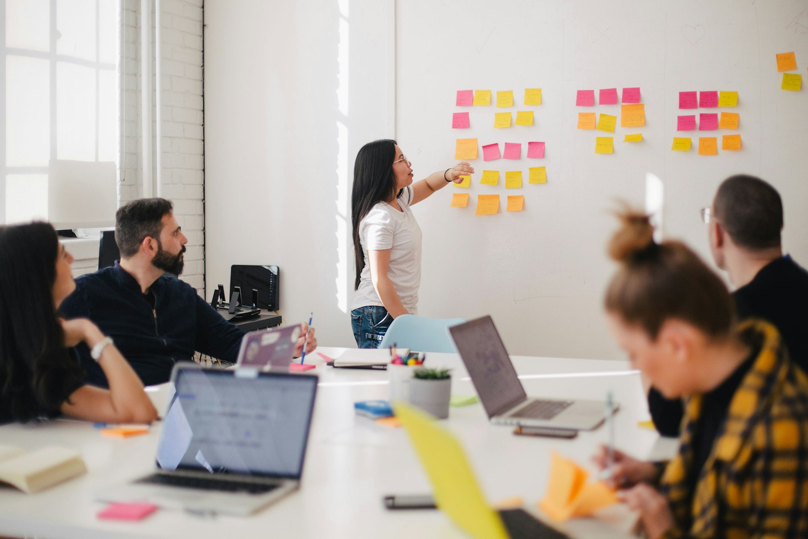 Business team discussing technology strategy